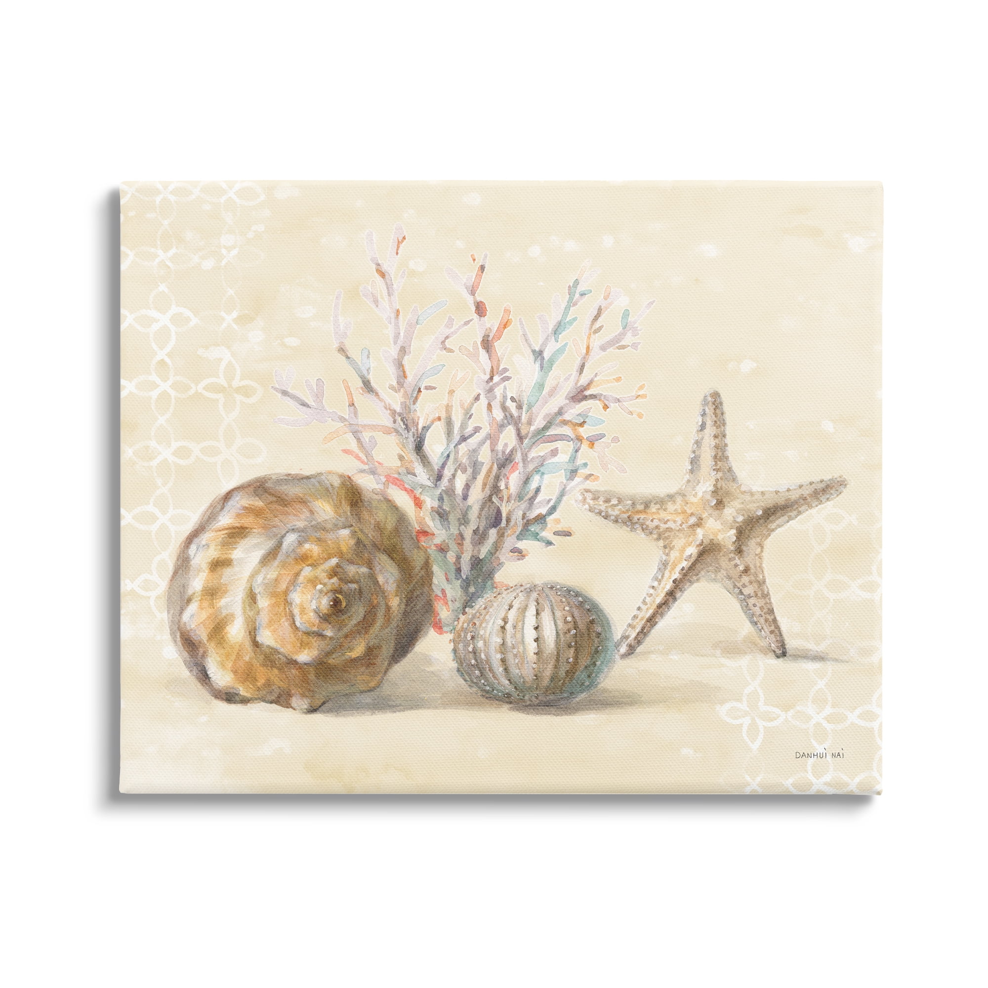 Stupell Industries Sunrise Beach Seashells Animals & Insects Painting Gallery Wrapped Canvas Print Wall Art, 40 x 30