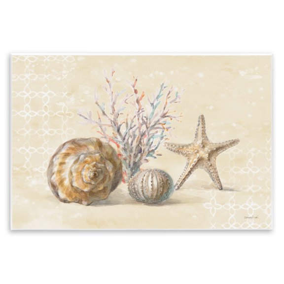 Stupell Industries Traditional Sunrise Beach Seashells Wall Plaque Art, 15 x 10, by Danhui Nai