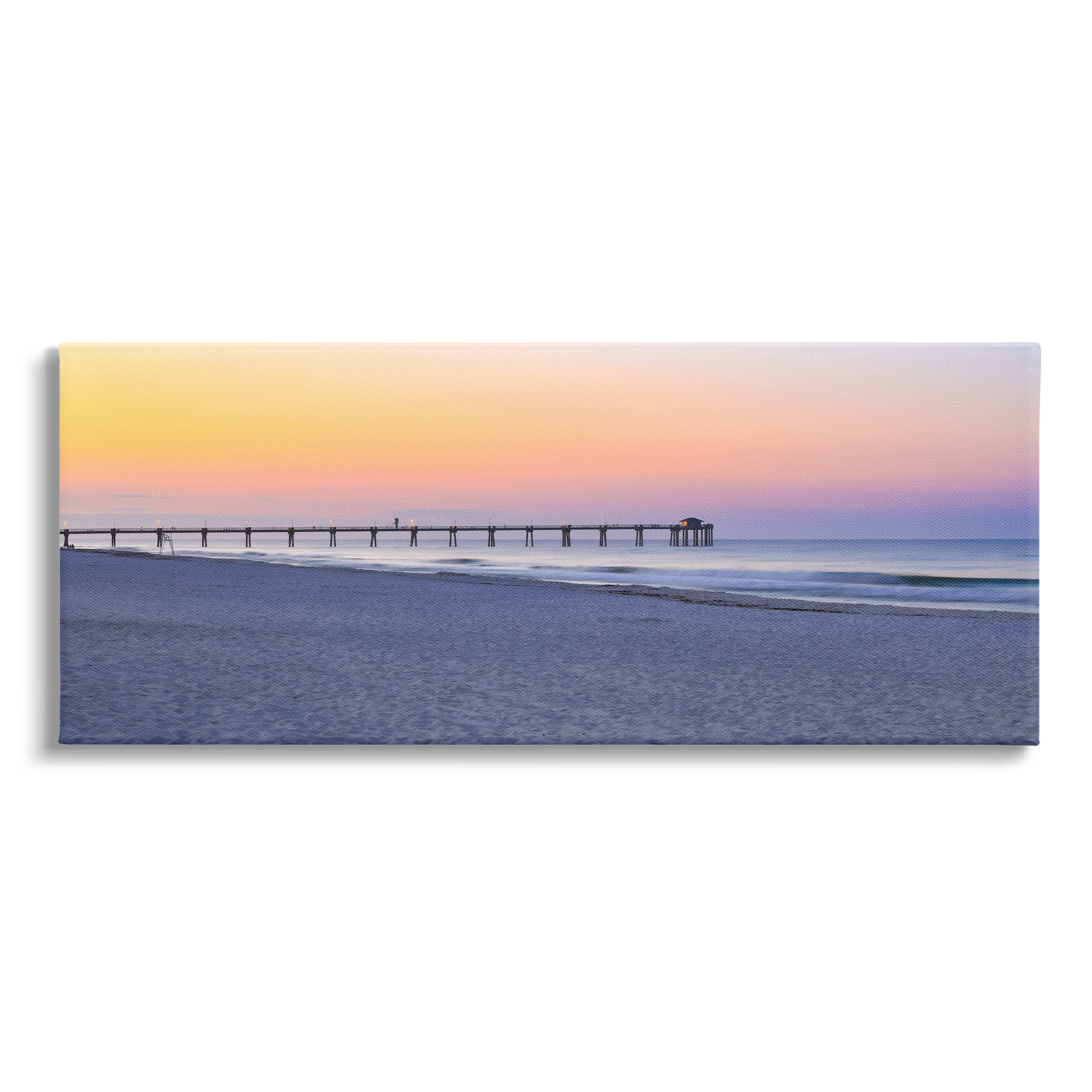 Stupell Industries Sunrise Beach Shore Landscape Photography Gallery Wrapped Canvas Art Print Wall Art, 48 x 20