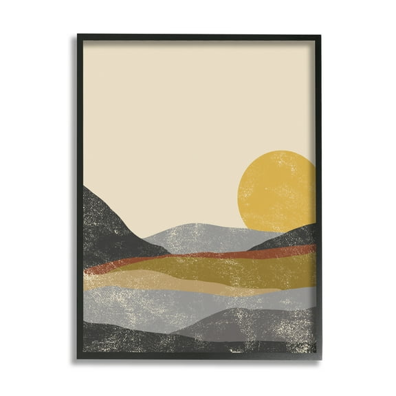 Stupell Industries Sunrise Cliffs Modern Blocked Landscape Grunge Pattern,16 x 20, Design by Sn Ball