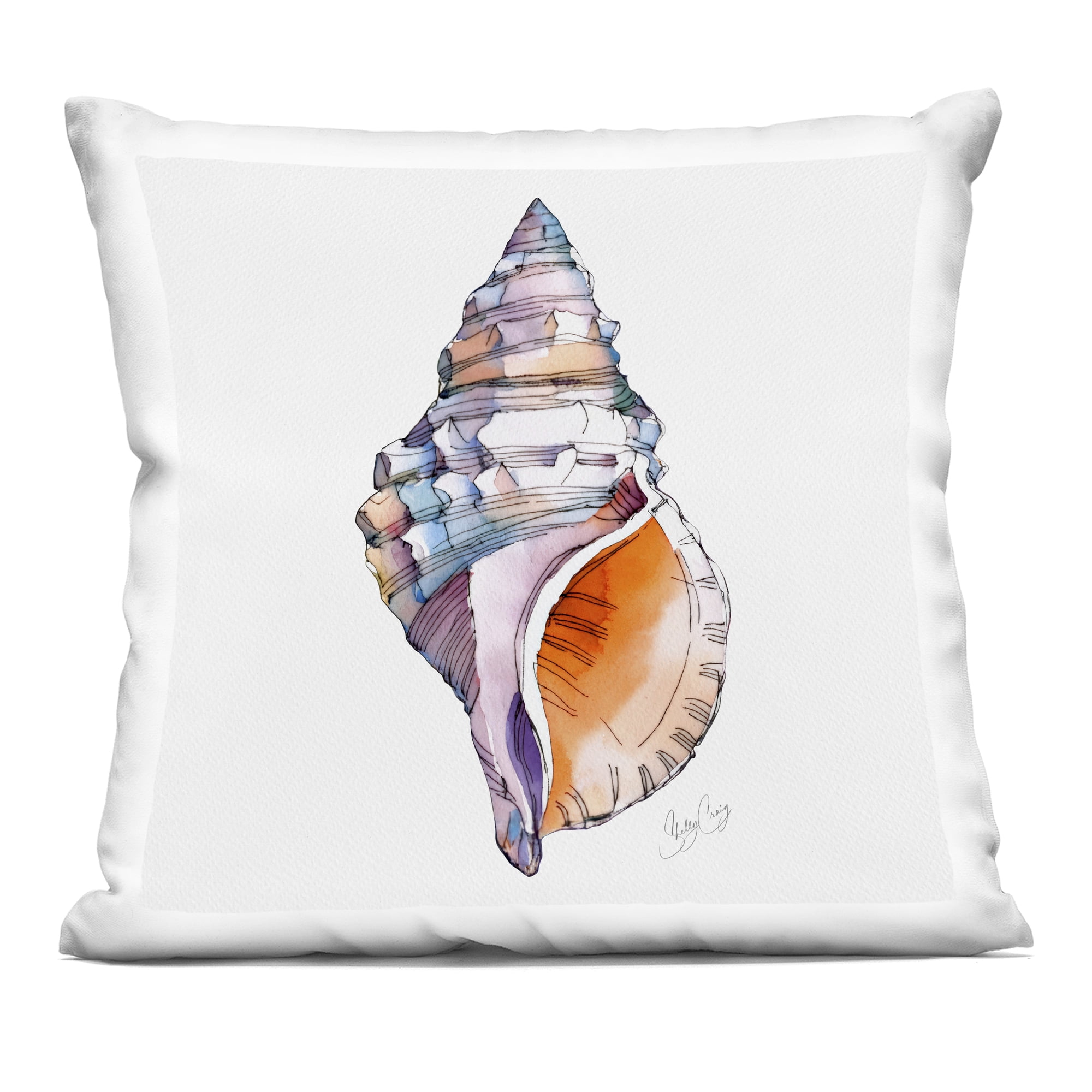 Stupell Industries Sunrise Conch Shell Decorative Printed Throw Pillow, design by Shelly Craig, 18 x 7 x 18