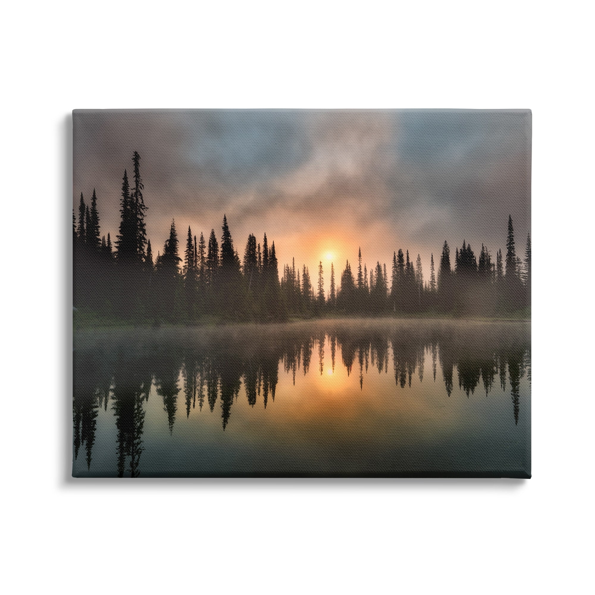Stupell Industries Sunrise Lake Reflection Horizon Coastal Photography Gallery Wrapped Canvas Print Wall Art