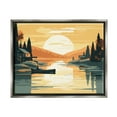 thumbnail image 1 of Stupell Industries Sunrise Lake Scenery Landscape Painting Gray Floater Framed Canvas Art Print Wall Art, 31 x 25, 1 of 10