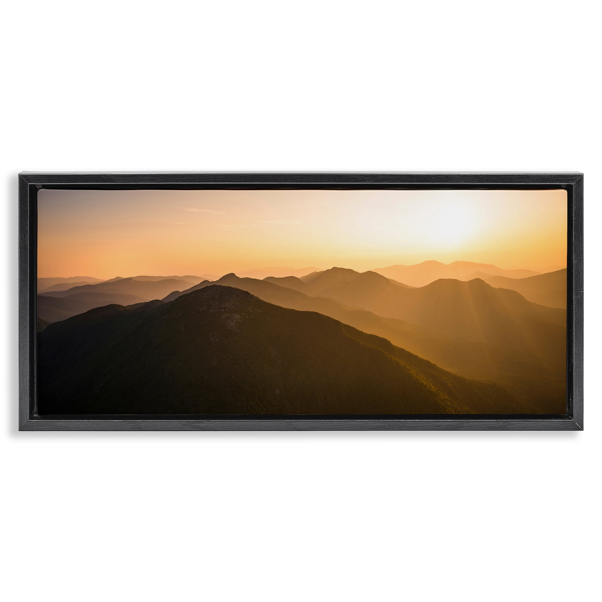 Stupell Industries Sunrise Over The Adirondacks Black Framed Floater Canvas Wall Art, design by Jonathan Zaharek