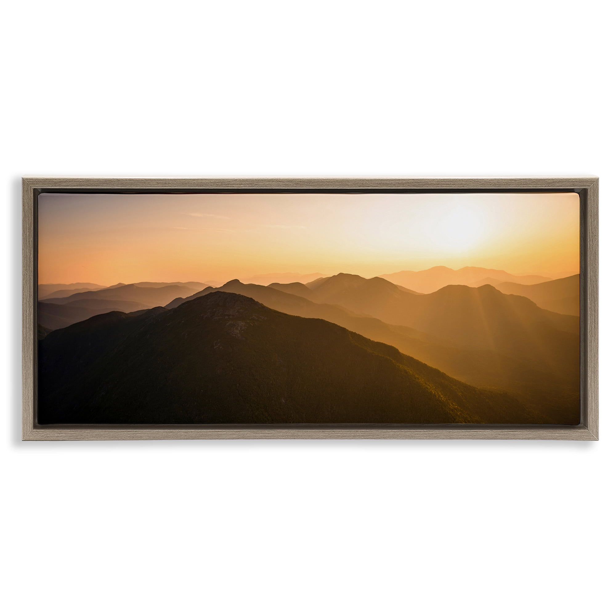 Stupell Industries Sunrise Over The Adirondacks Brown Framed Floater Canvas Wall Art, design by Jonathan Zaharek