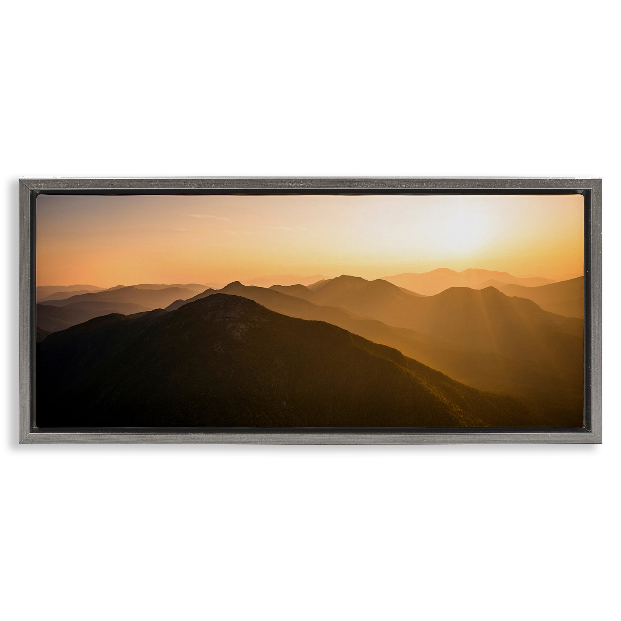 Stupell Industries Sunrise Over The Adirondacks Gray Framed Floater Canvas Wall Art, design by Jonathan Zaharek