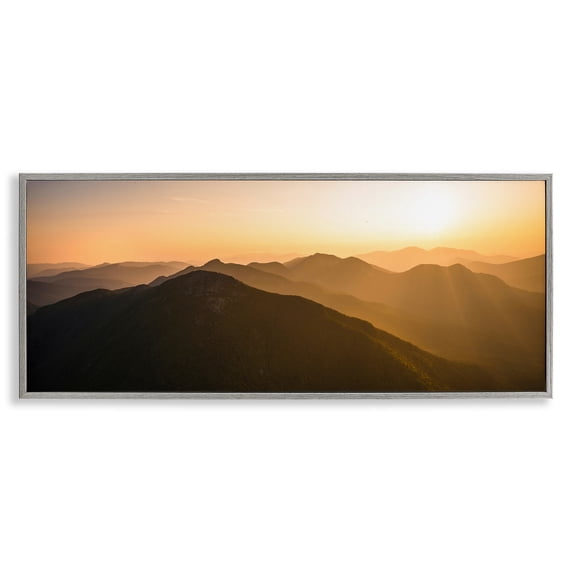 Stupell Industries Coastal Sunrise Over The Adirondacks Gray Framed Giclee Art, 30 x 13, by Jonathan Zaharek