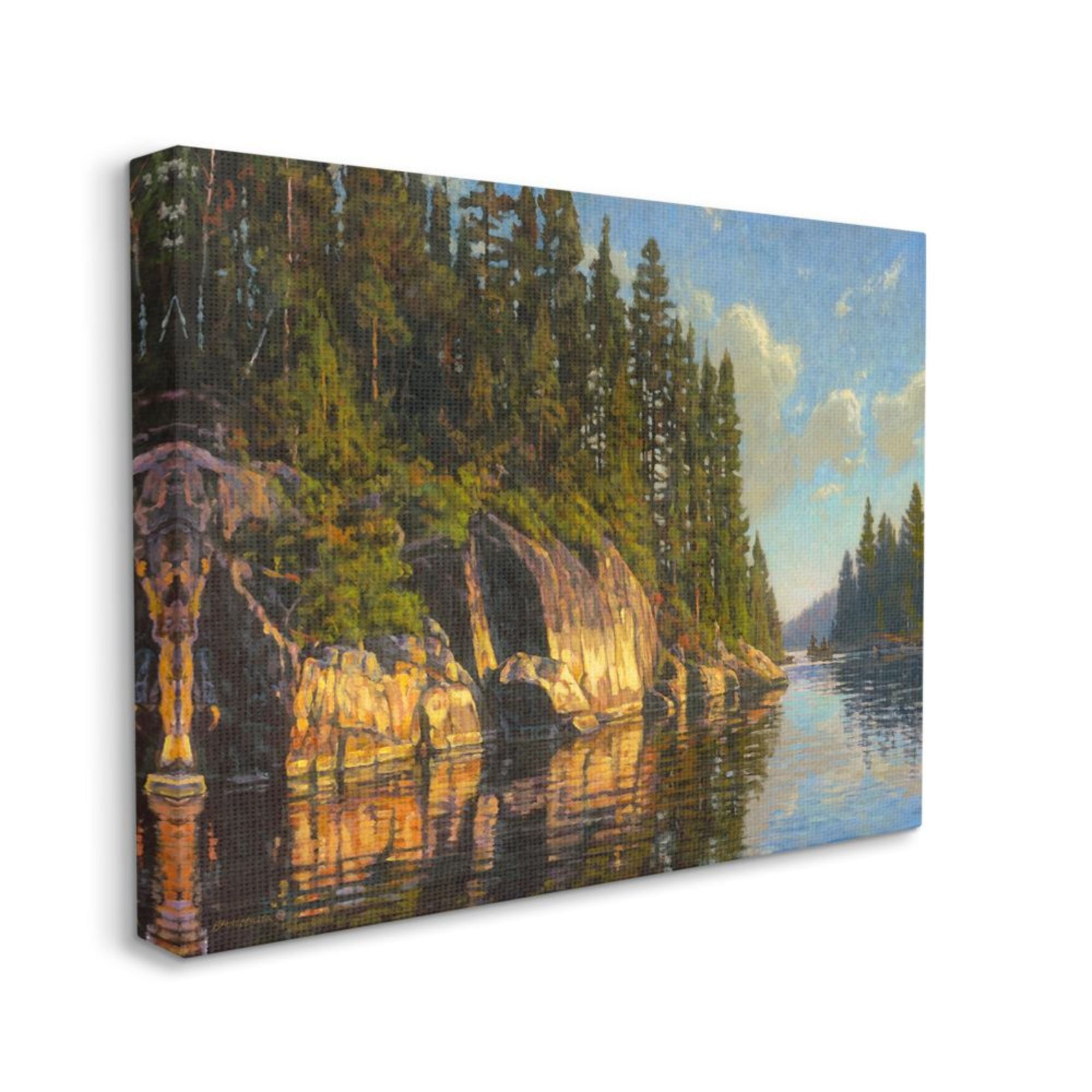 Stupell Industries Sunrise River Bank Reflective Water Painting Design by Bruce Miller, 24" x 30"