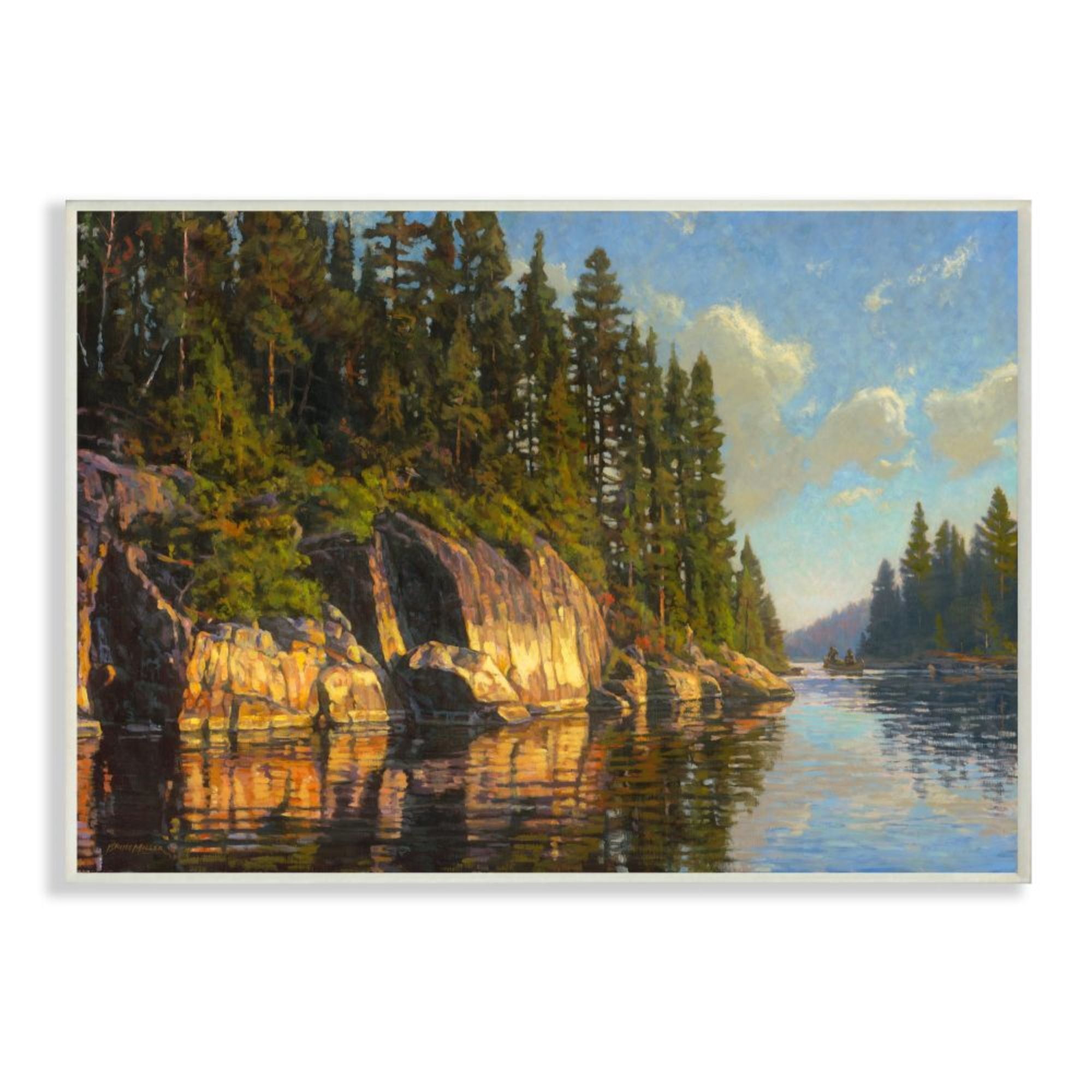 Stupell Industries Sunrise River Bank Reflective Water Painting Design by Bruce Miller
