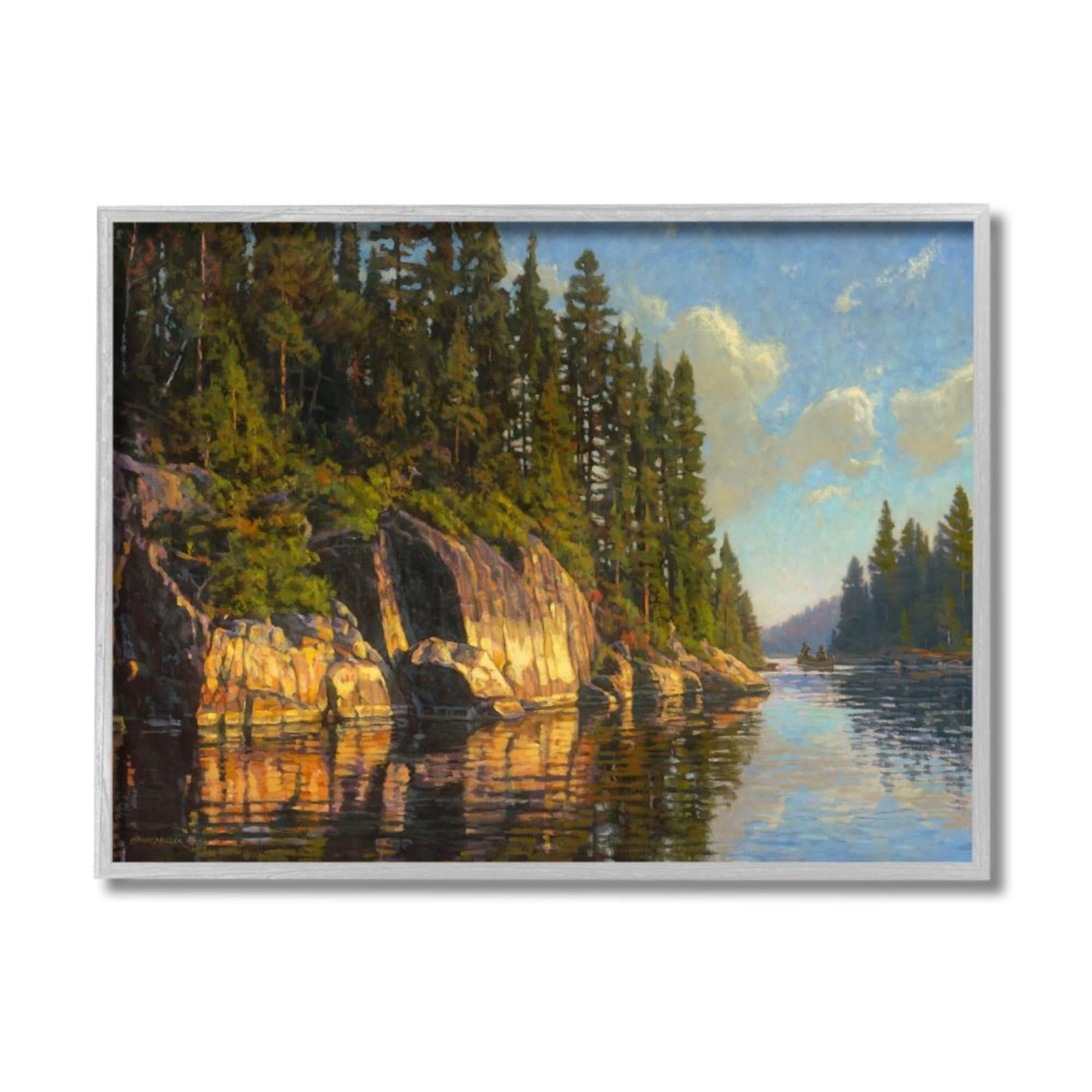 Stupell Industries Sunrise River Bank Reflective Water Painting Design by Bruce Miller