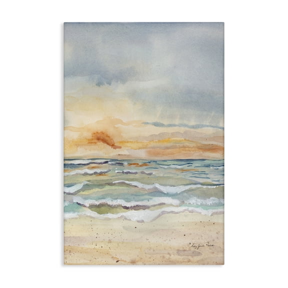 Stupell Industries Sunrise Serenity Sea Waves Canvas Wall Art design by Audrey Jeanne Roberts, 30 x 20