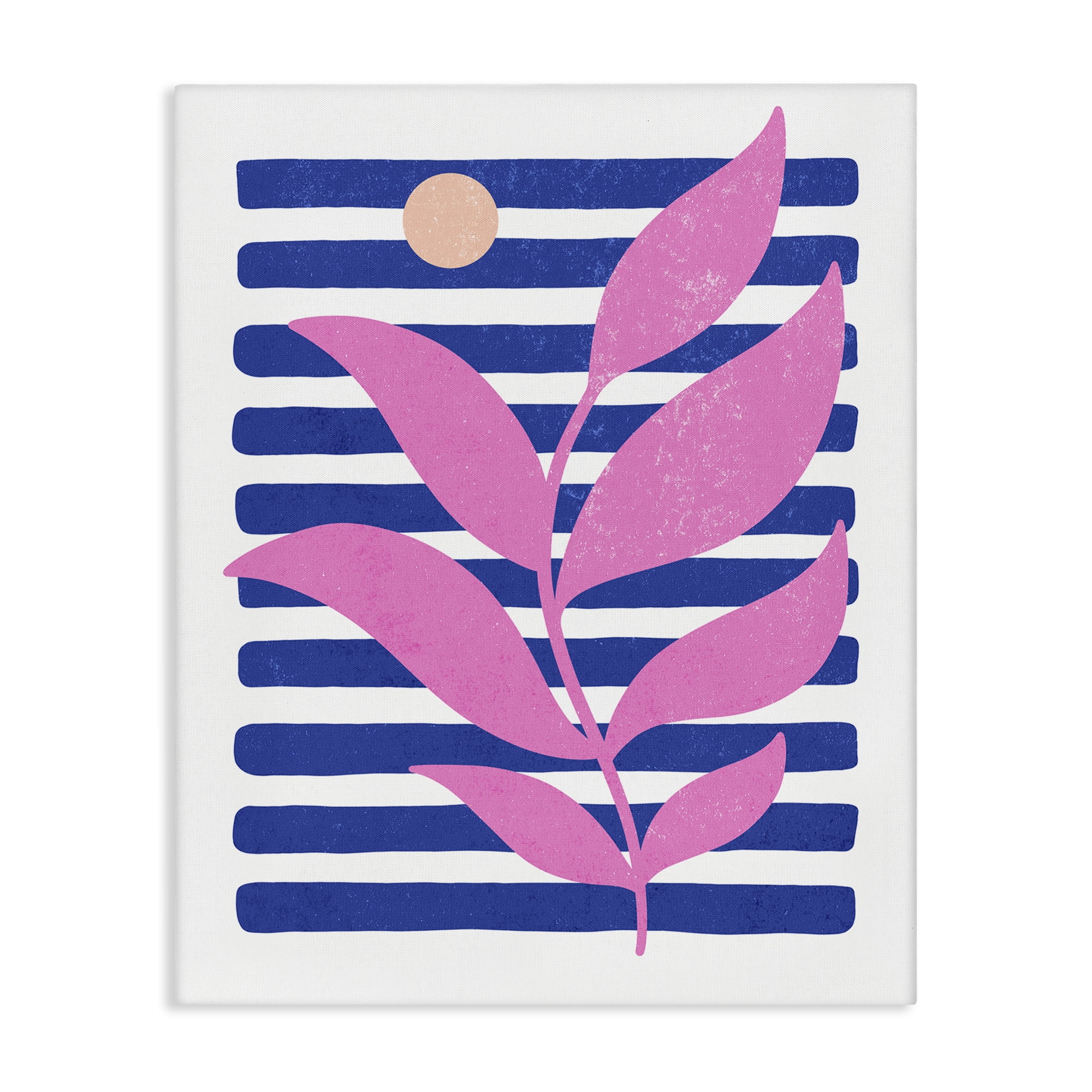 Stupell Industries Sunrise Sprig on Stripes Abstract Painting Wrapped Canvas Art Print Wall Art, 16 x 20