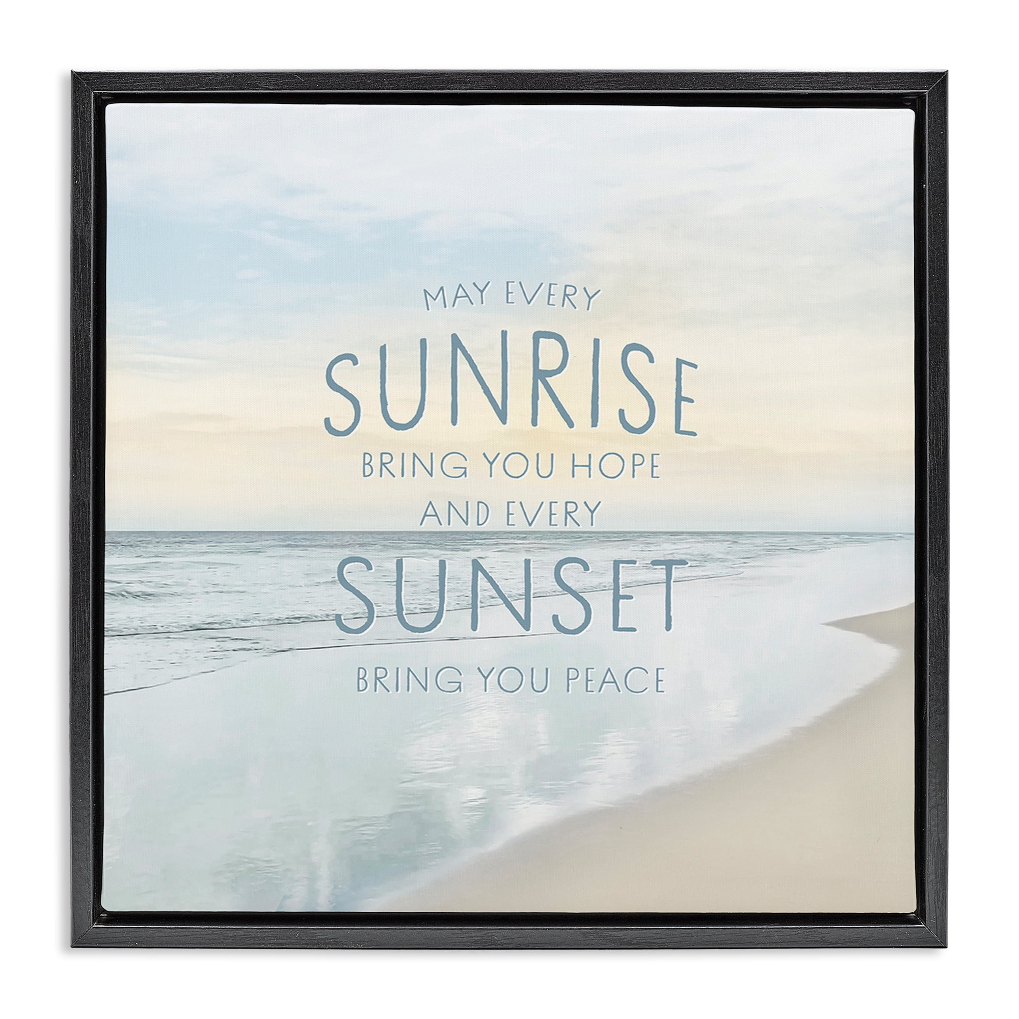 Stupell Industries Sunrise & Sunset Statement Black Framed Floater Canvas Wall Art, design by Natalie Carpentieri