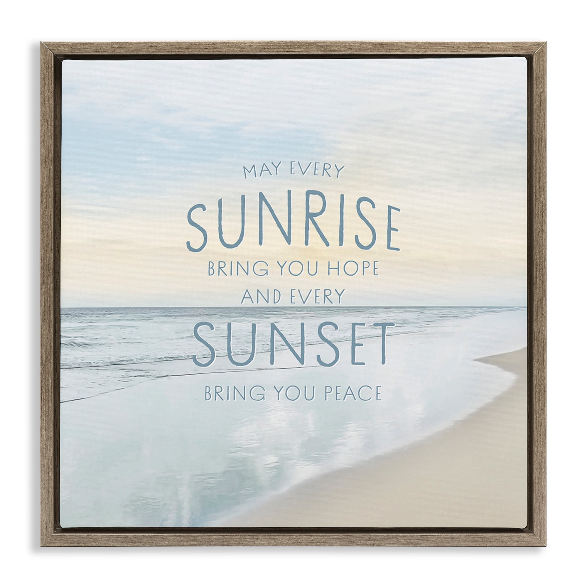 Stupell Industries Sunrise & Sunset Statement Brown Framed Floater Canvas Wall Art, design by Natalie Carpentieri