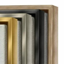 Sunrise Through Mountain Forest Skyline Gold Floating Frame Canvas Art, 21 x 17, Made In USA