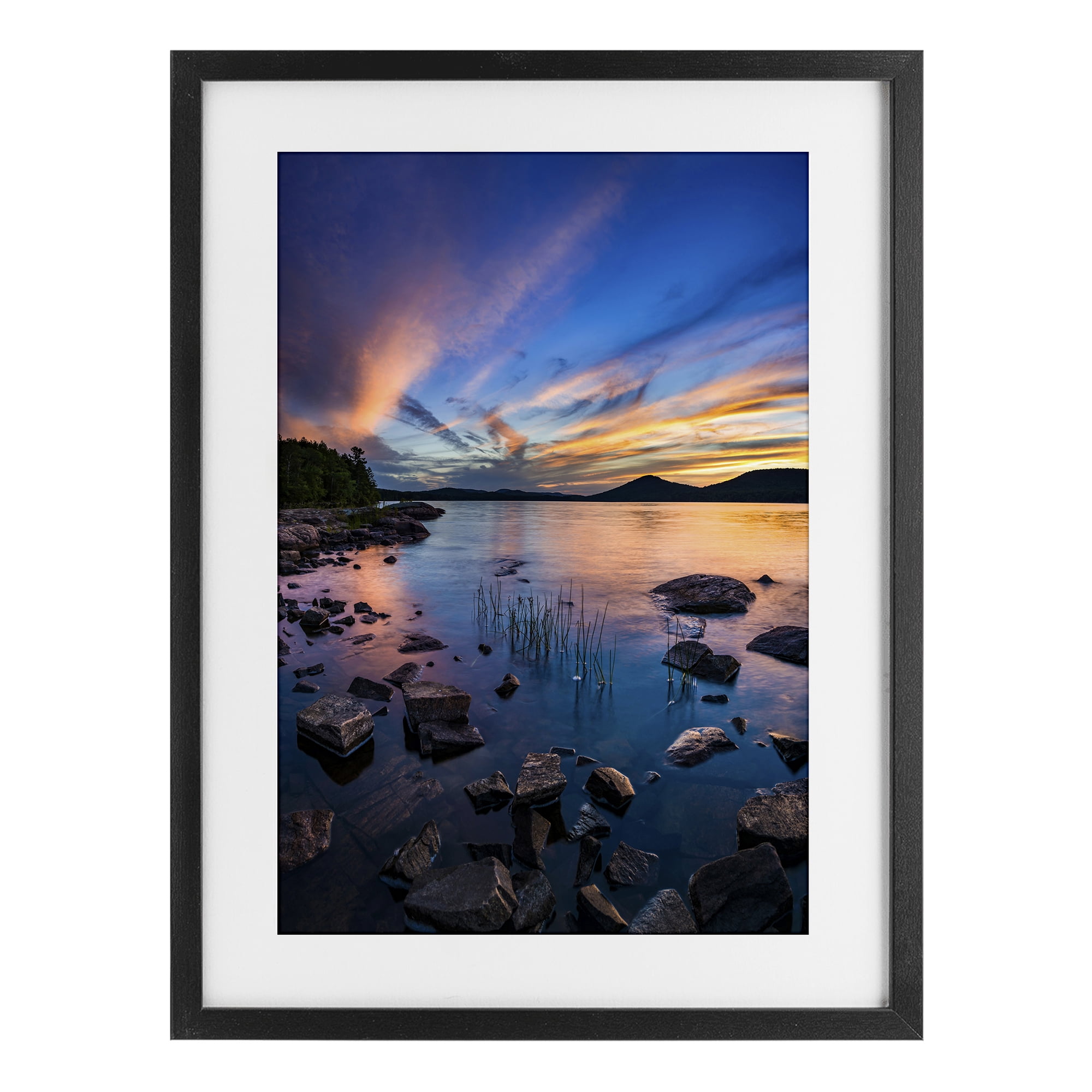 Stupell Industries Sunrise on Piseco Lake Black Framed Print Under Glass, design by Jonathan Zaharek