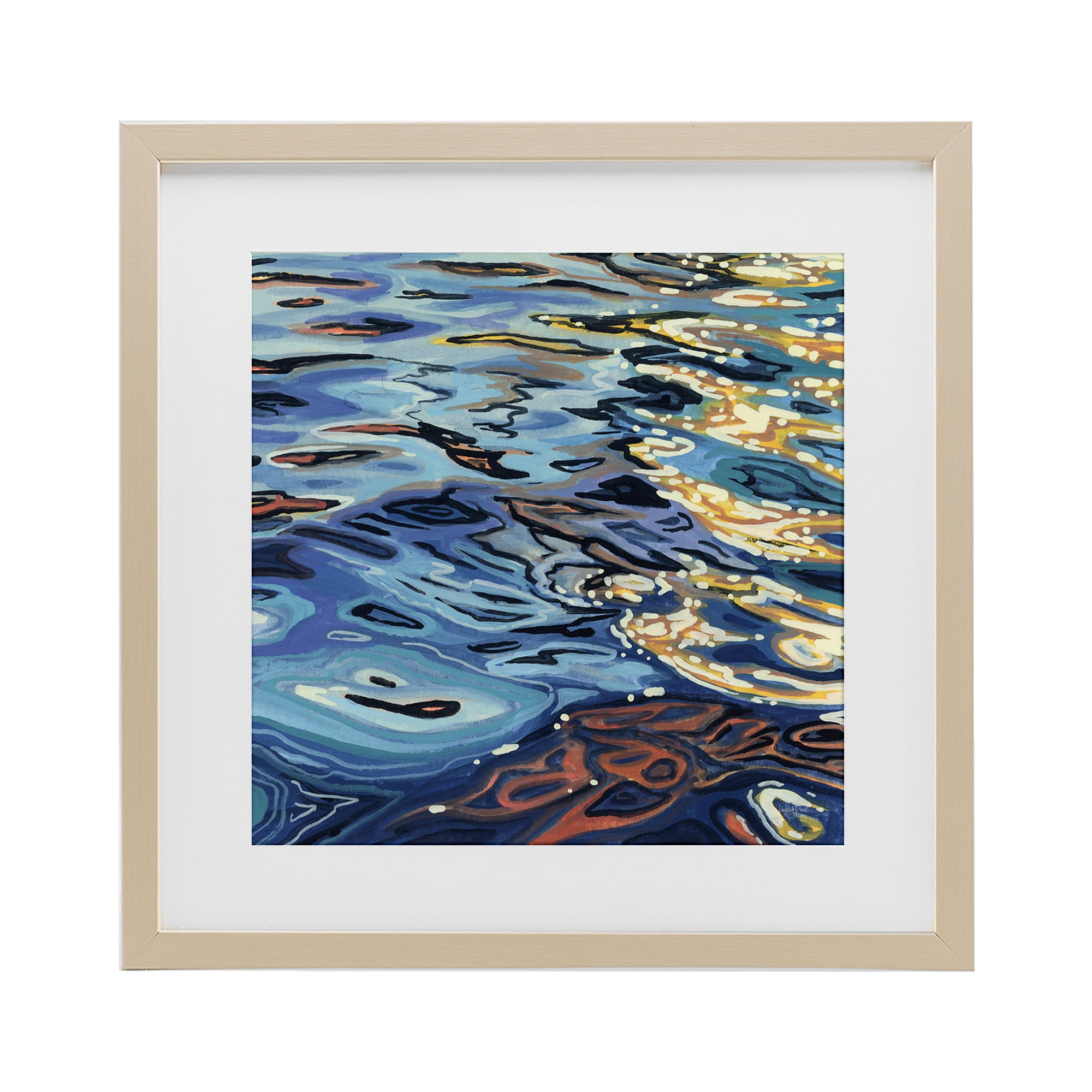 Stupell Industries Sunrise on Rippling Water Birch Framed Print Under Glass, design by Kate Jarvik Birch