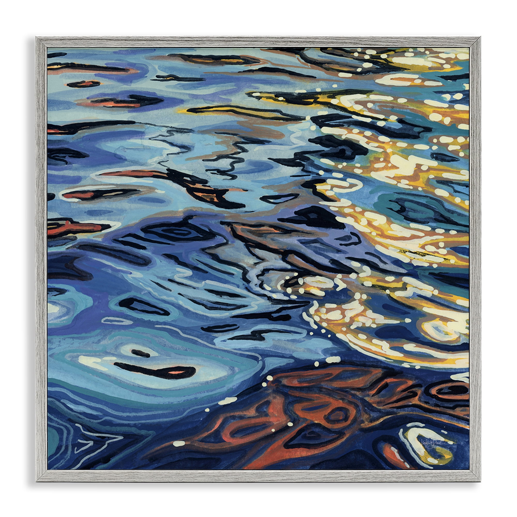 Stupell Industries Sunrise on Rippling Water Gray Framed Giclee Art, design by Kate Jarvik Birch
