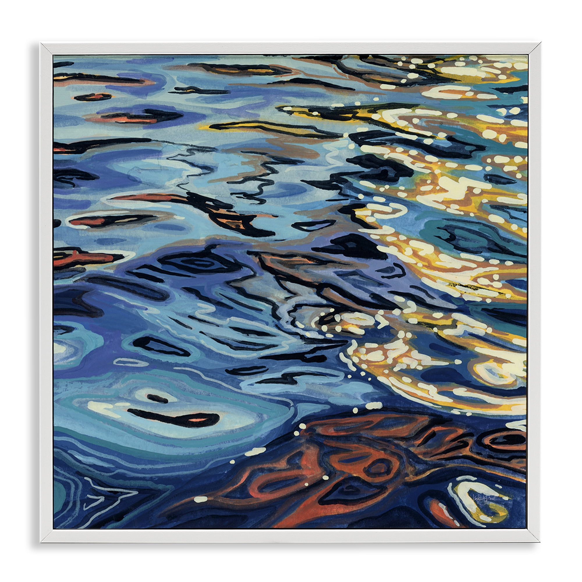 Stupell Industries Sunrise on Rippling Water White Framed Giclee Art, design by Kate Jarvik Birch