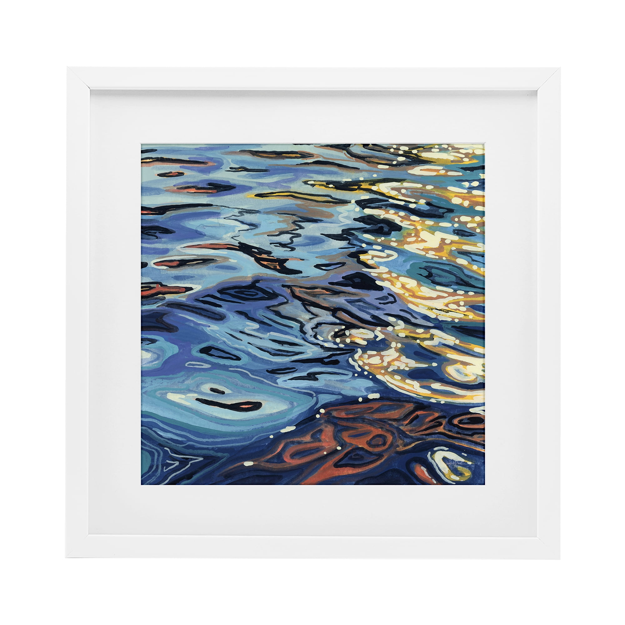 Stupell Industries Sunrise on Rippling Water White Framed Print Under Glass, design by Kate Jarvik Birch