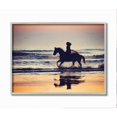 thumbnail image 1 of Stupell Industries Sunset Beach Horseback Rider Female Silhouette Framed Wall Art Design by PHBurchett, 11" x 14", Gray Framed, 1 of 1