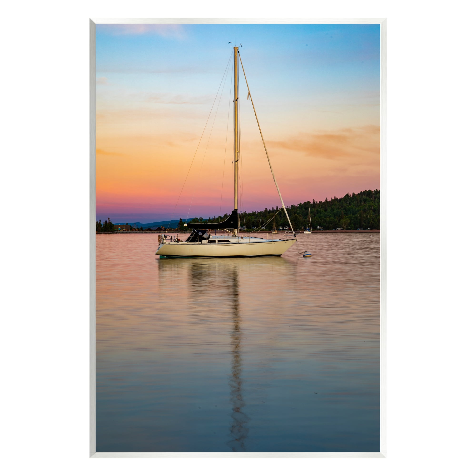 Stupell Industries Sunset Boat Photography Transportation Photography Unframed Art Print Wall Art, 13 x 19