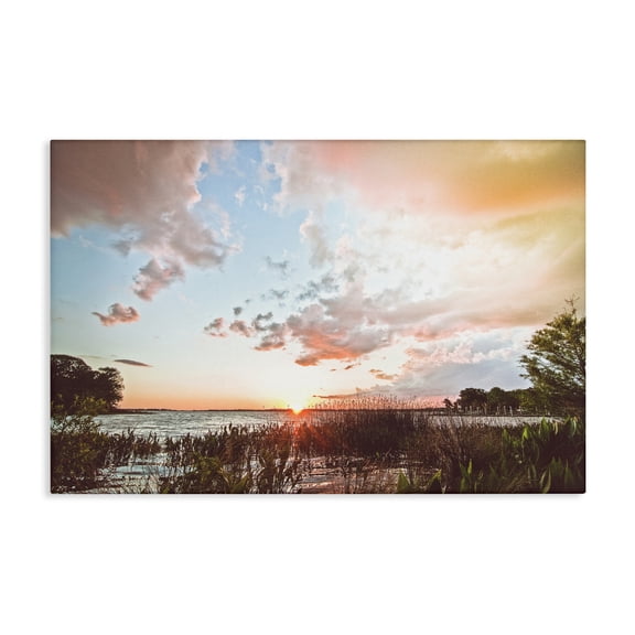 Stupell Industries Sunset Clouds Overlooking Beach Canvas Wall Art design by BRUCE NAWROCKE, 24 x 36