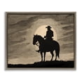 thumbnail image 1 of Stupell Industries Sunset Cowboy with Horse People Painting Brown Floater Framed Canvas Art Print Wall Art, 31 x 25, 1 of 9