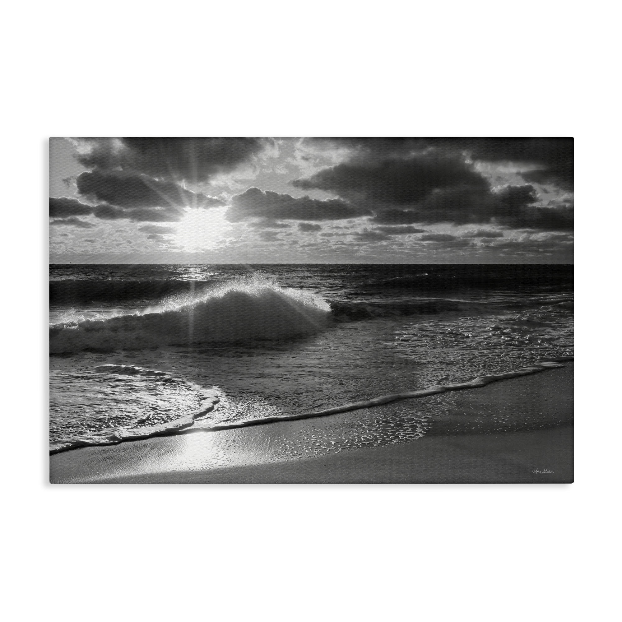 Stupell Industries Sunset Crashing Wave Landscape Photography Gallery Wrapped Canvas Art Print Wall Art, 30 x 20