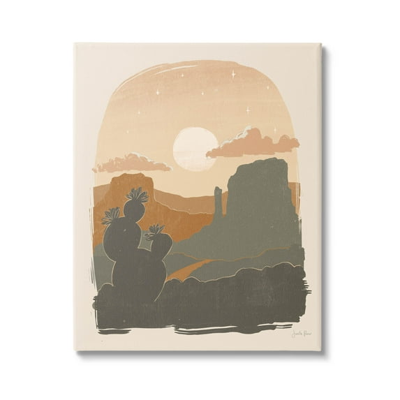 Stupell Industries Sunset Desert Canyon Silhouette Graphic Art Gallery Wrapped Canvas Print Wall Art, Design by Janelle Penner