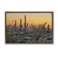 thumbnail image 1 of Stupell Industries Sunset Desertscape Cacti Landscape & Nature Photography Brown Floater Framed Canvas Art Print Wall Art, 25 x 17, 1 of 10