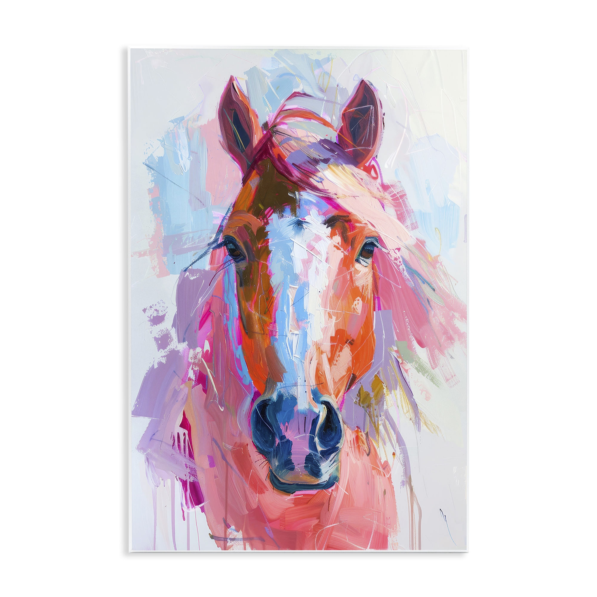 Stupell Industries Sunset Horse Visage Animals Painting Unframed Art Print Wall Art, 13 x 19