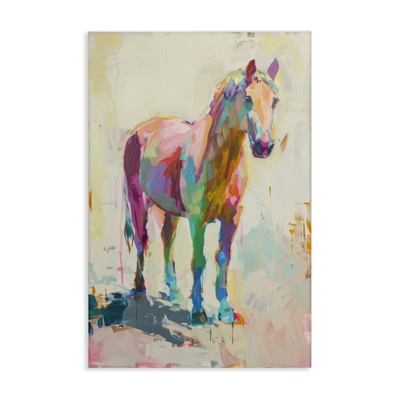 Stupell Industries Sunset Hued Horse Animals Painting Wrapped Canvas Art Print Wall Art, 16 x 24
