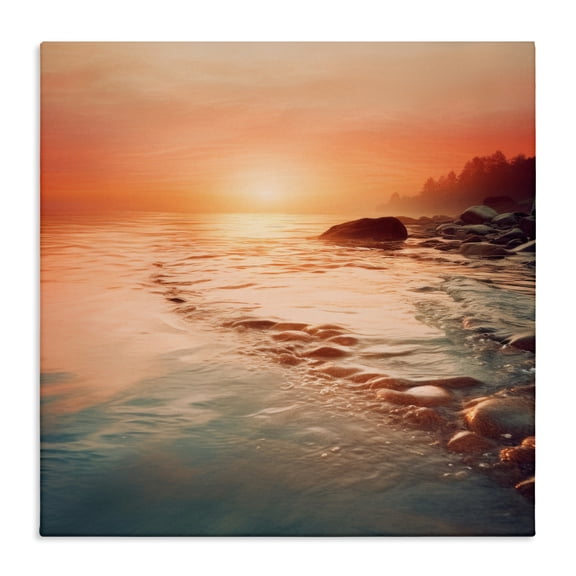 Stupell Industries Sunset Melodies at Sea Canvas Wall Art design by Lazar Studio, 30 x 30