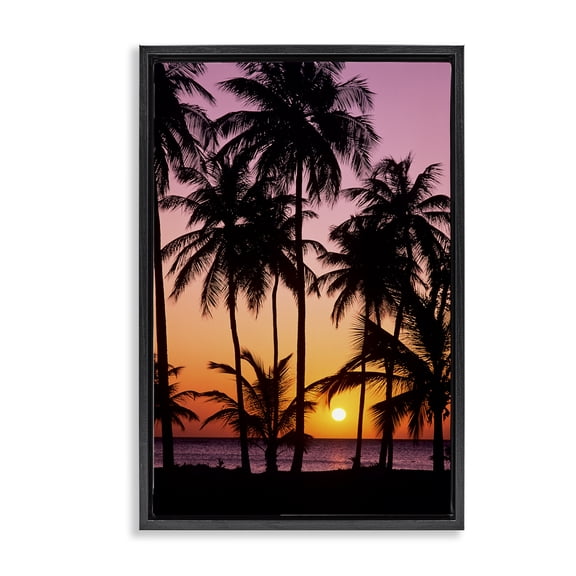 Stupell Industries Sunset On Martinique Black Framed Floater Canvas Wall Art design by Danita Delimont, 25 x 17