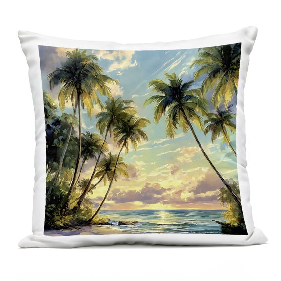 Stupell Industries Sunset On The Beach Palms Outdoor Printed Pillow, design by LSR Creative Studio