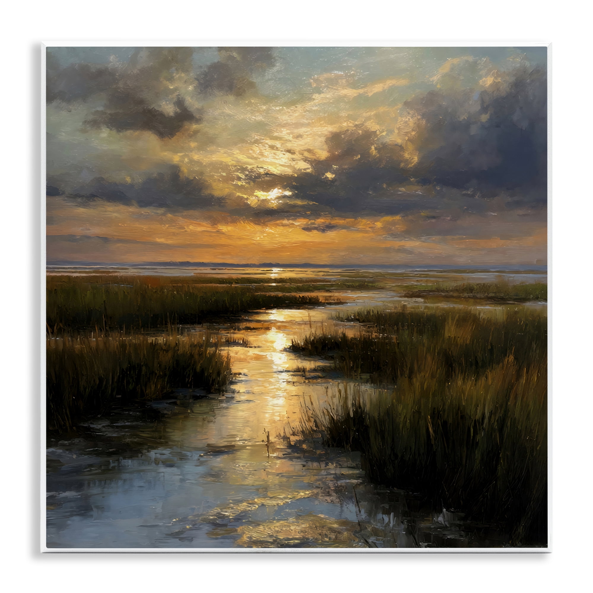 Stupell Industries Sunset Over Marshland Wall Plaque Art, design by Petal Prints Design