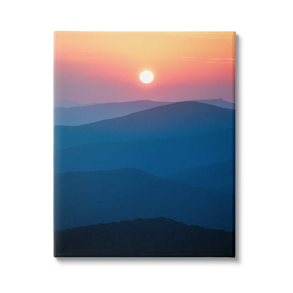 Stupell Industries Sunset Over Mountains Landscape Photography Gallery Wrapped Canvas Art Print Wall Art, 16 x 20