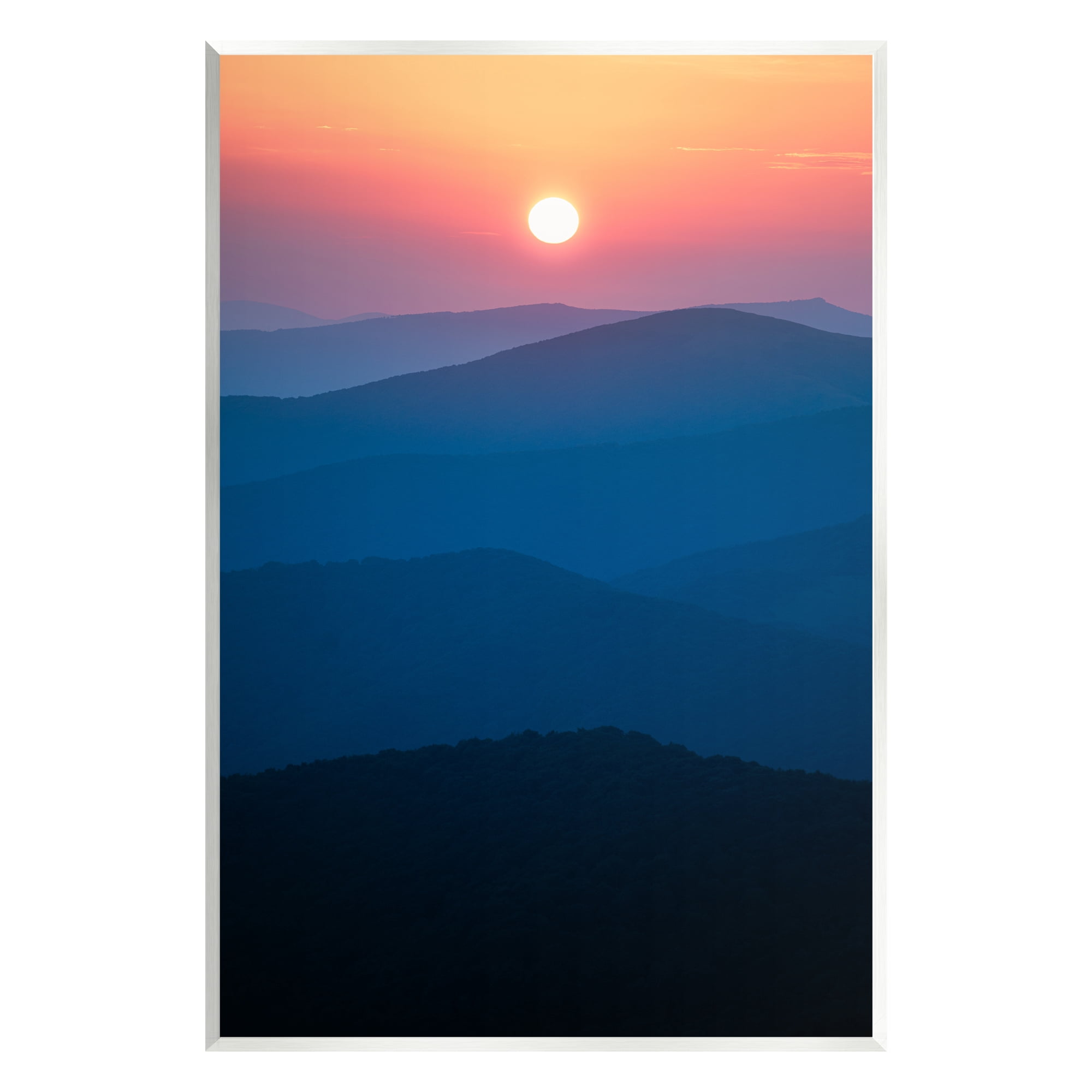 Stupell Industries Sunset Over Mountains Landscape Photography Unframed Art Print Wall Art, 10 x 15