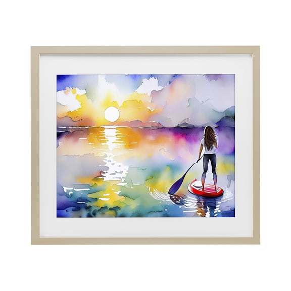 Stupell Industries Sunset Paddle Drift Birch Framed Print Under Glass, design by Shelly Craig