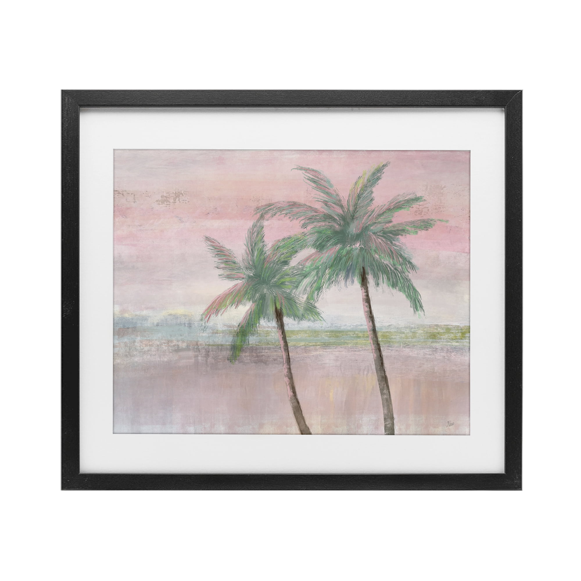 Stupell Industries Sunset Palms at Dusk Black Framed Print Under Glass, design by Nan
