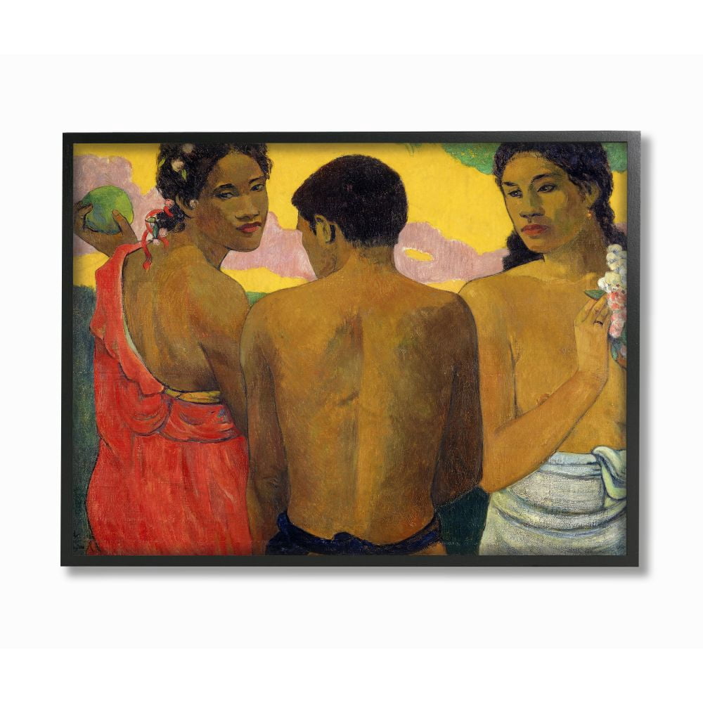 Stupell Industries Sunset Portraits Native Figures Classic Painting Black Framed Art Print Wall Art, 11x14, by Paul Gauguin