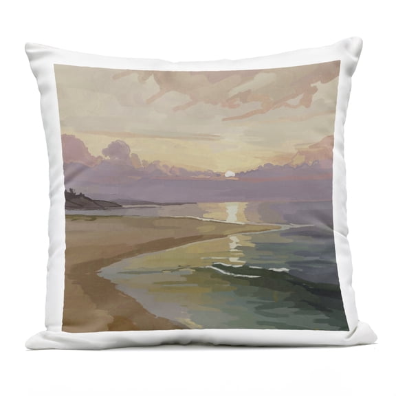 Stupell Industries Sunset Reflecting over Beach Outdoor Printed Pillow, design by Amelia Noyes