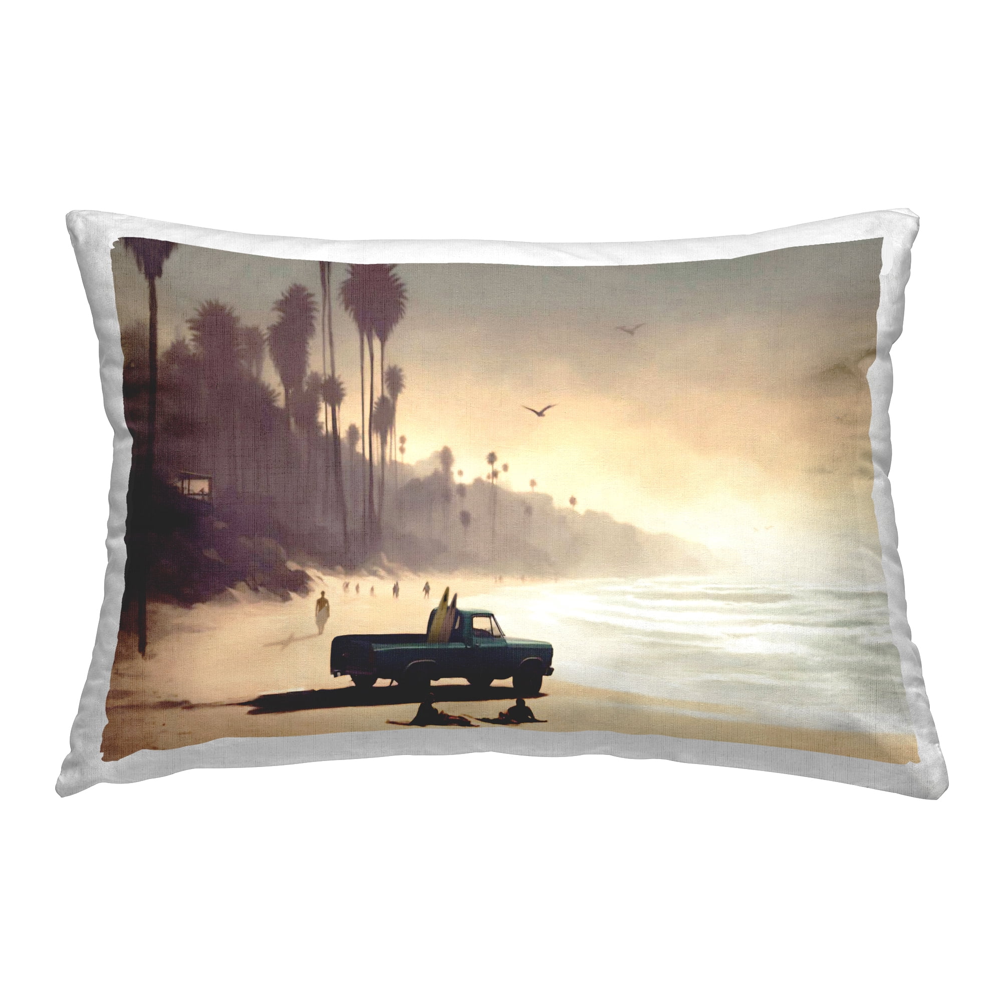 Stupell Industries Sunset Runners Tropical Decorative Printed Throw Pillow Design by Noah Bay.