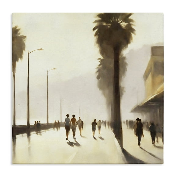 Stupell Industries Sunset Runners Tropical Landscape & Nature Painting Wrapped Canvas Art Print Wall Art, 17 x 17