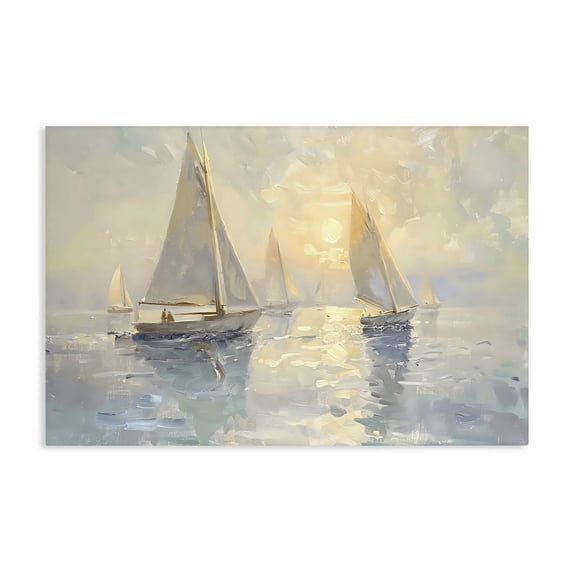 Stupell Industries Coastal Sunset Sailboats Glow Canvas Art, 30 x 20, by Creative Studio