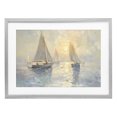 thumbnail image 1 of Stupell Industries Coastal Sunset Sailboats Glow Gray Framed Print Under Glass, 20 x 14, by Creative Studio, 1 of 8