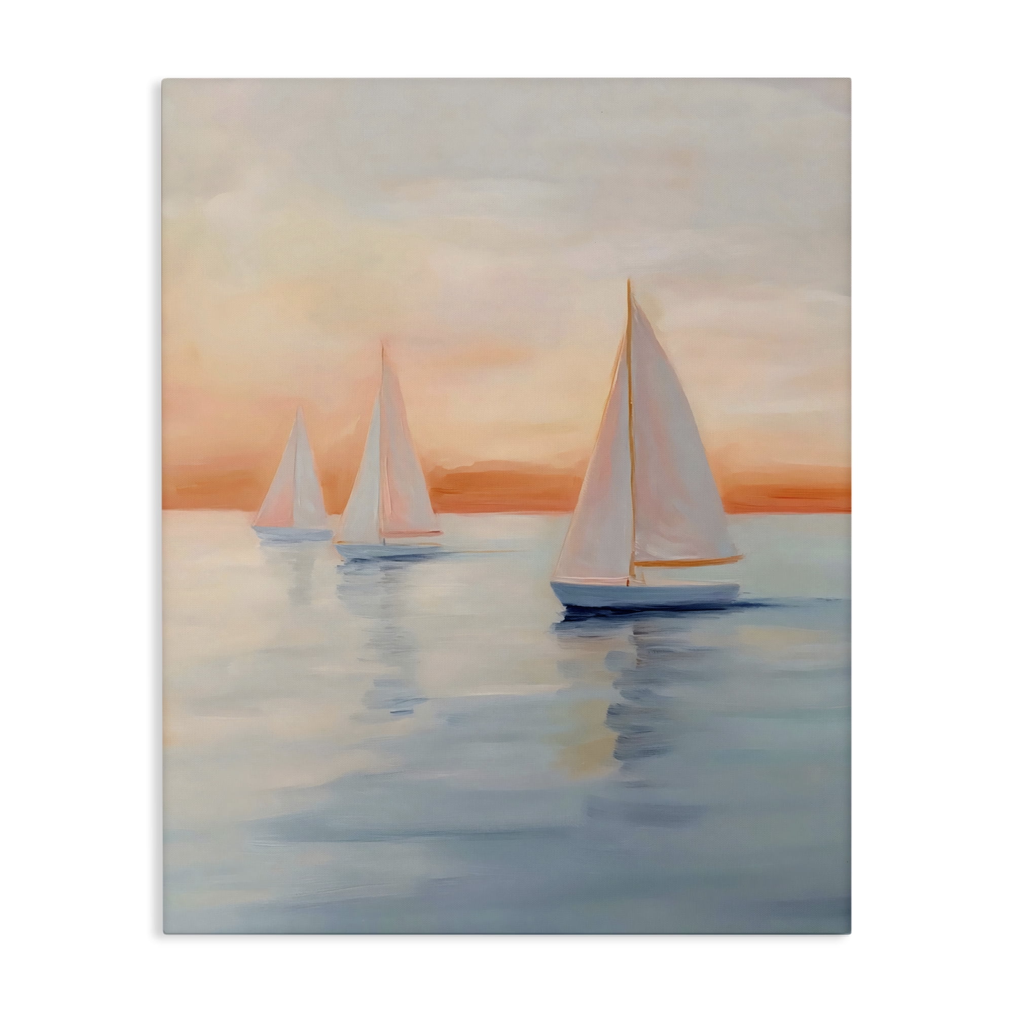 Stupell Industries Sunset Sailboats Over Calm Sea Canvas Wall Art, design by Creative Studio