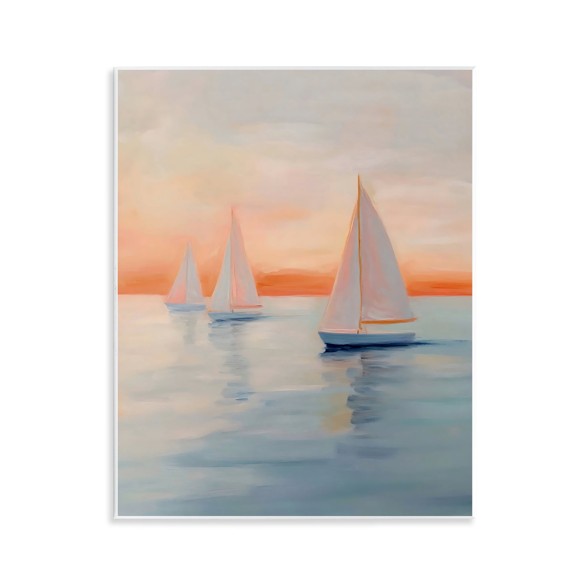 Stupell Industries Sunset Sailboats Over Calm Sea Wall Plaque Art, design by Creative Studio