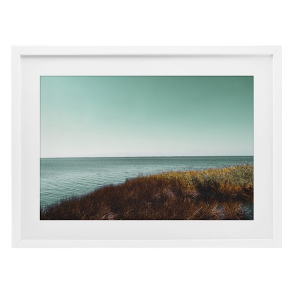 Stupell Industries Sunset Sea Breeze White Framed Print Under Glass design by J:L Design, 14 x 20